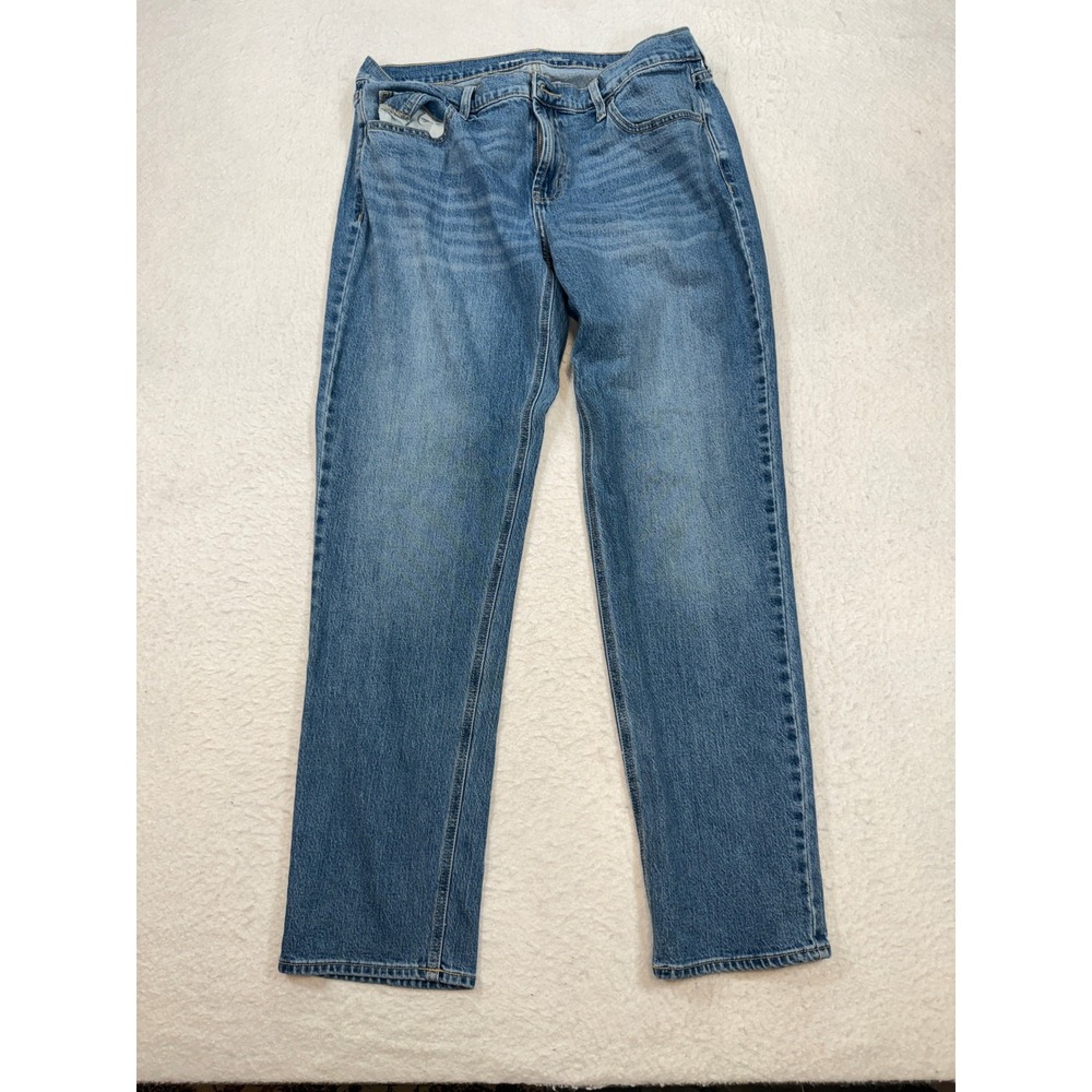 Old Navy Wow Boyfriend Jeans Womens 12 Mid-Rise Blue Medium Wash Straight Leg